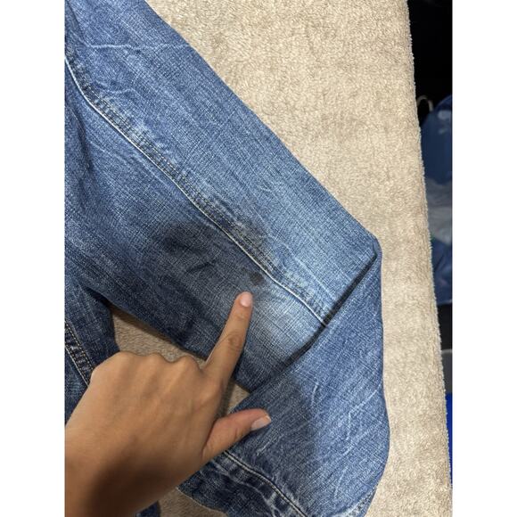 2014 American Eagle Outfitters Denim Athletic Fit Jacket Mens Large Blue Jean - Picture 6 of 8